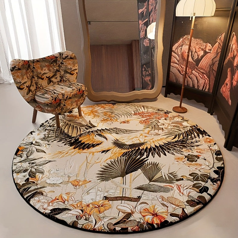 Floral Patterned Round Area Rug Kalsten