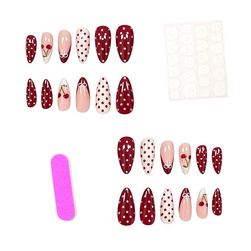 Artistic Cherry Nail Enhancements Kalsten