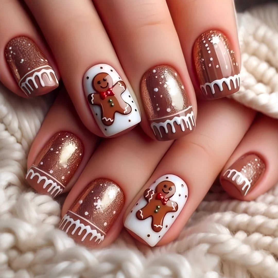 Decorative Glittery Star-Accented Press-On Nail Set Kalsten