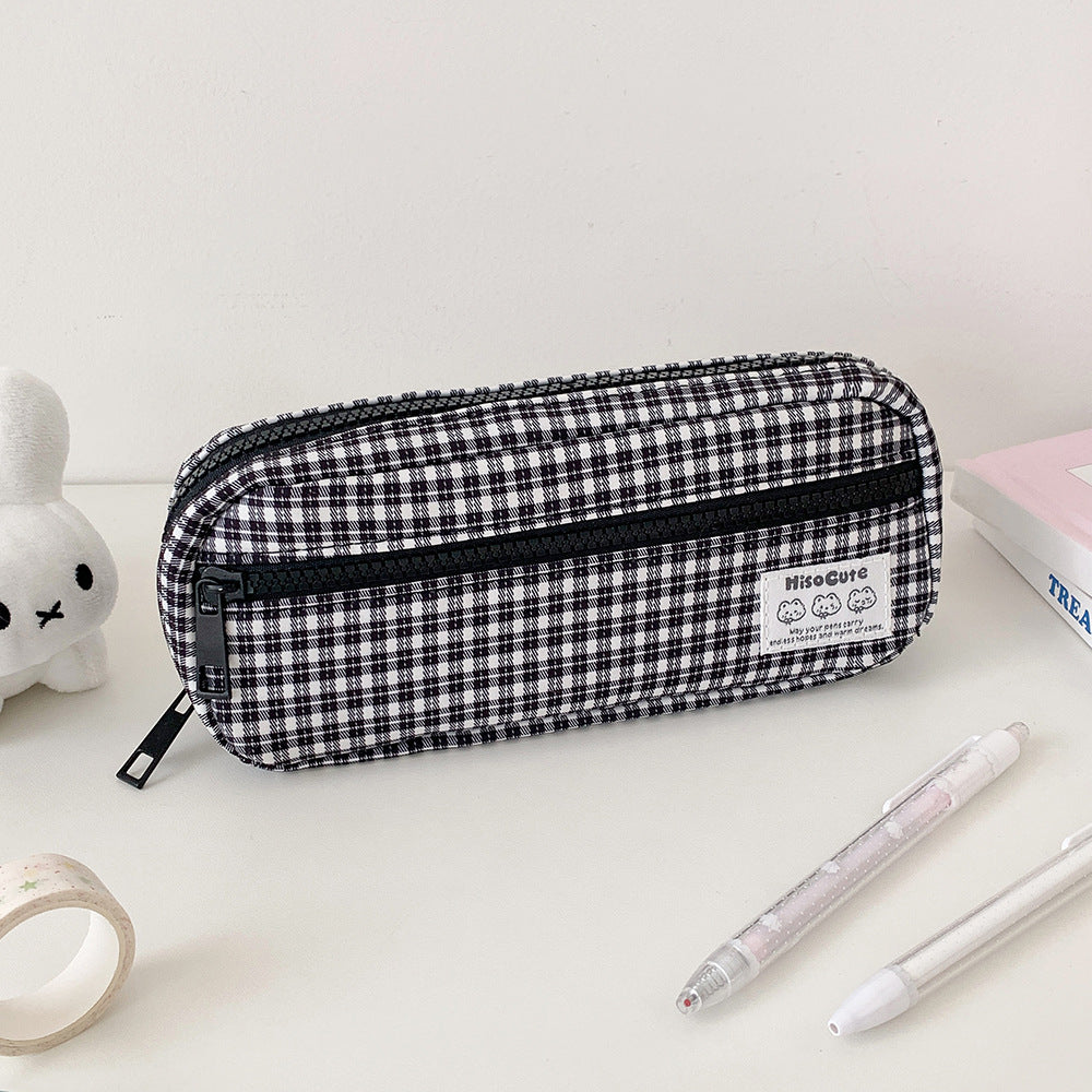 Checkered Pencil Case Organizer