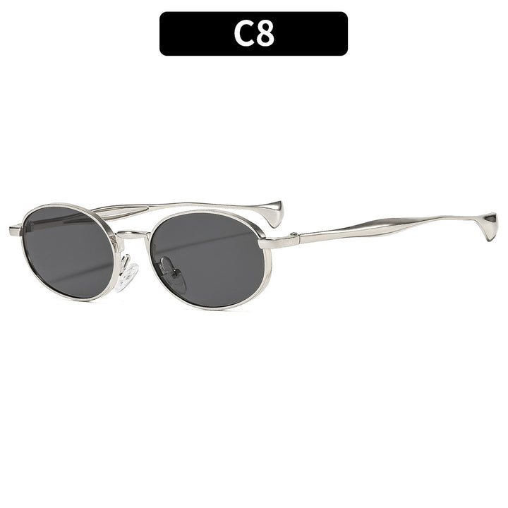 Chic Gold-Toned Oval Sunglasses