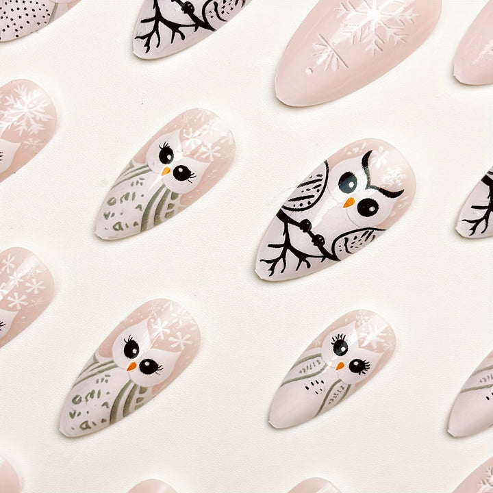 Artistic Owl-Inspired 3D Nail Art Kalsten