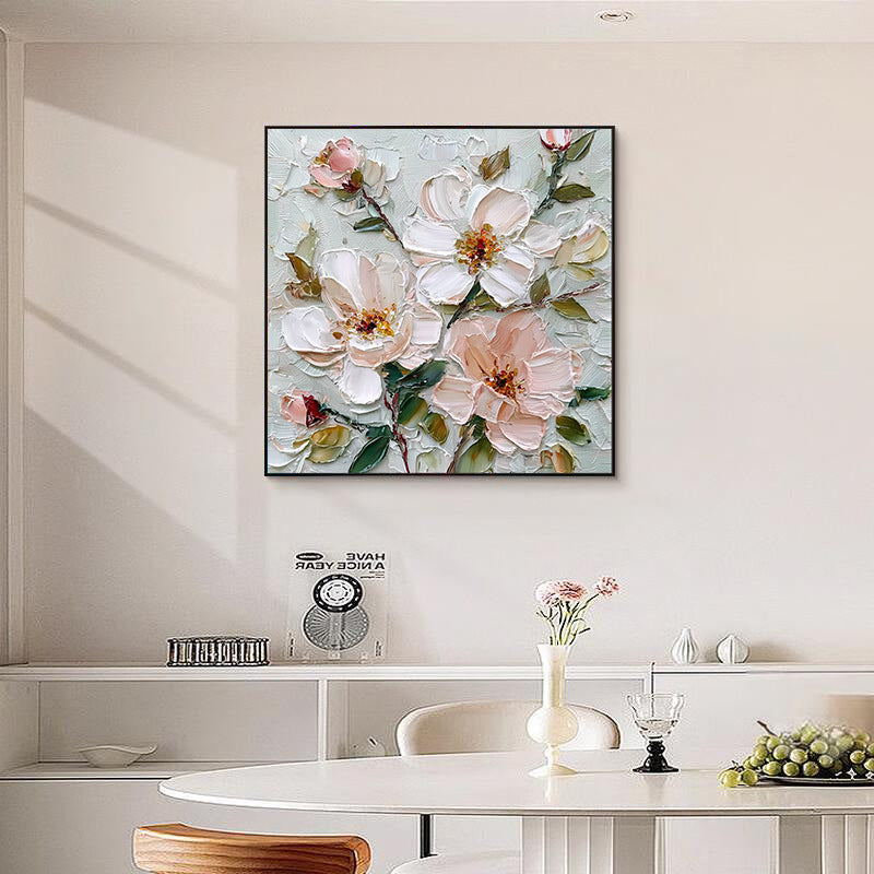 Decorative Textured Floral Canvas Artwork for Walls