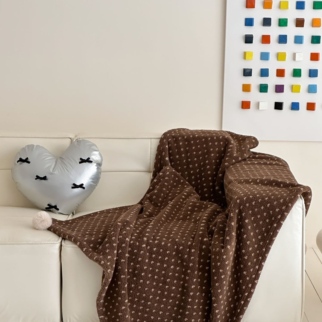 Extra soft Sherpa throw blanket with Scandinavian Norwegian pattern