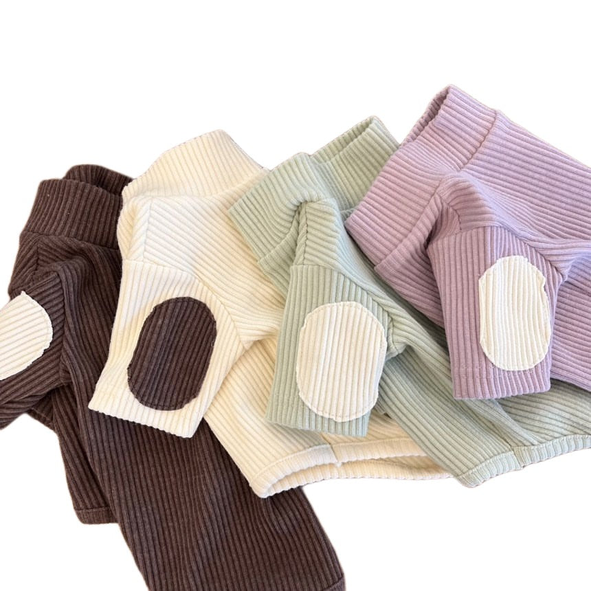Ribbed Mock-Neck Pet Sweater with Contrast Patch & Sherpa Cuff