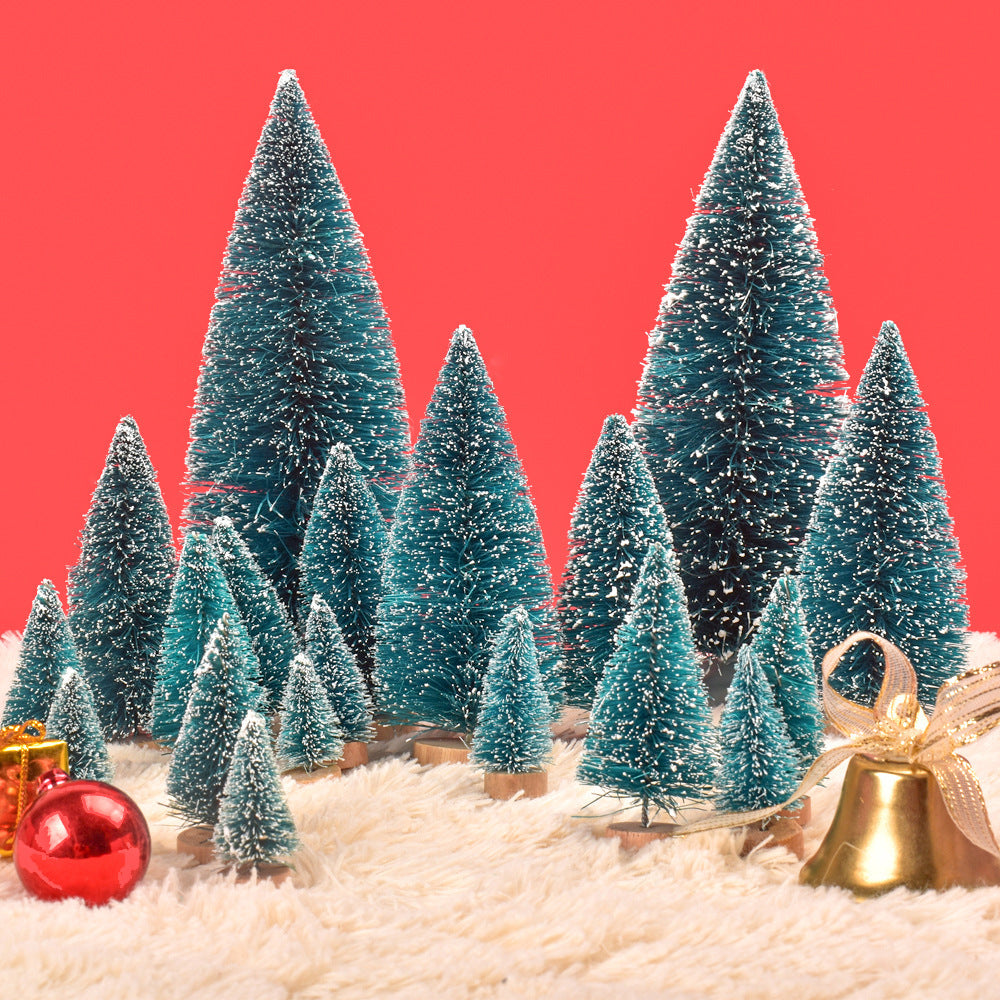 Decorative Mini Snow-Covered Christmas Tree Set Kalsten