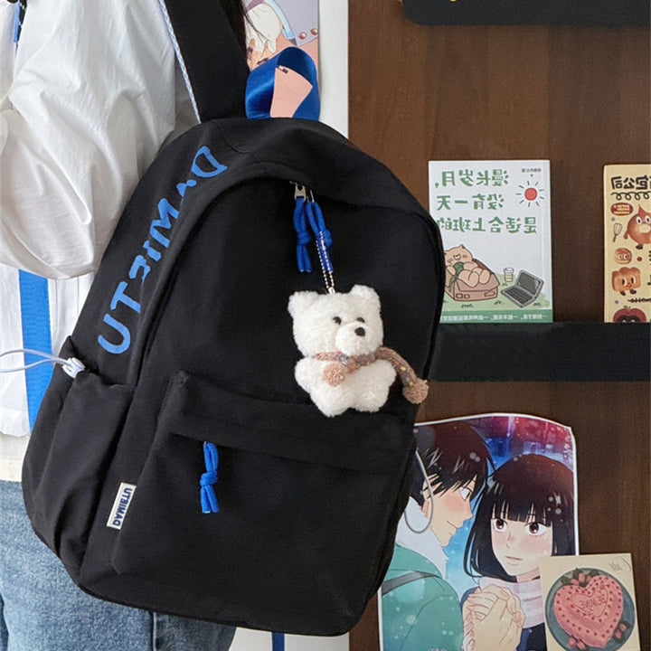Casual Lightweight Backpack with Cute Plush Keychain Kalsten