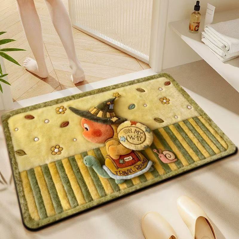 Cute Gingerbread-Themed Plush Bath Mat