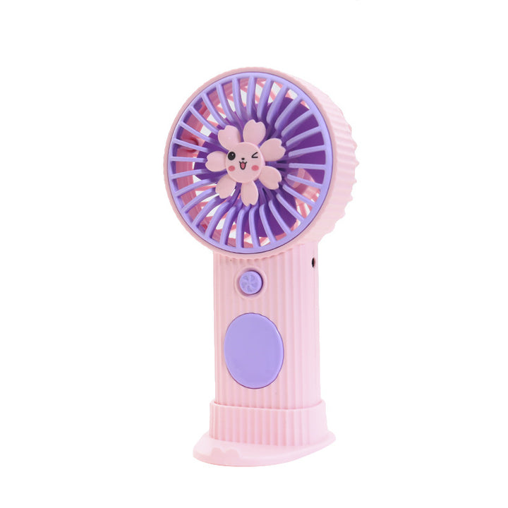 Ladies Compact Hand Fan with Flower Motif Kalsten