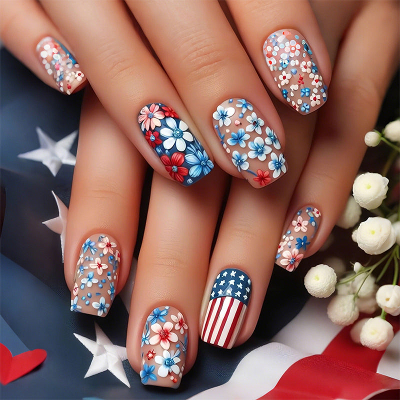 Decorative Floral Press-On Nail Art Set kalsten 1788496018