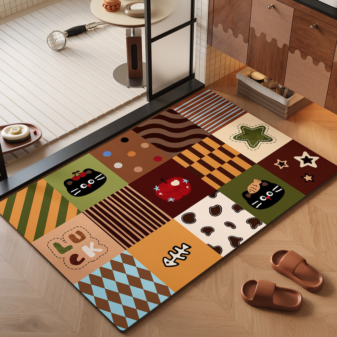 Playful Cartoon-Themed Floor Mat