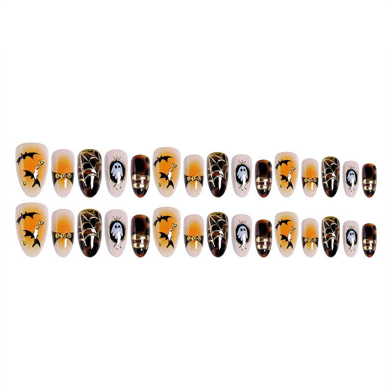 Artificial nails with Halloween motifs and glitter details Kalsten