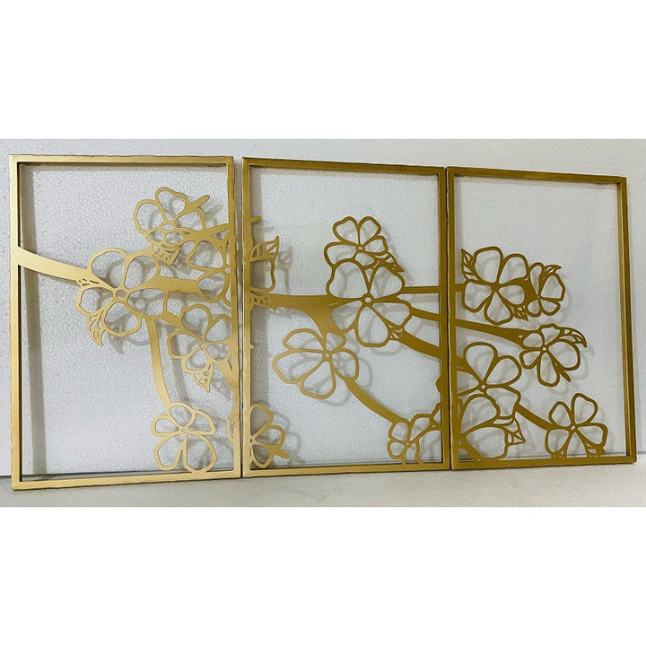 Decorative Floral Metal Wall Art Panel Kalsten