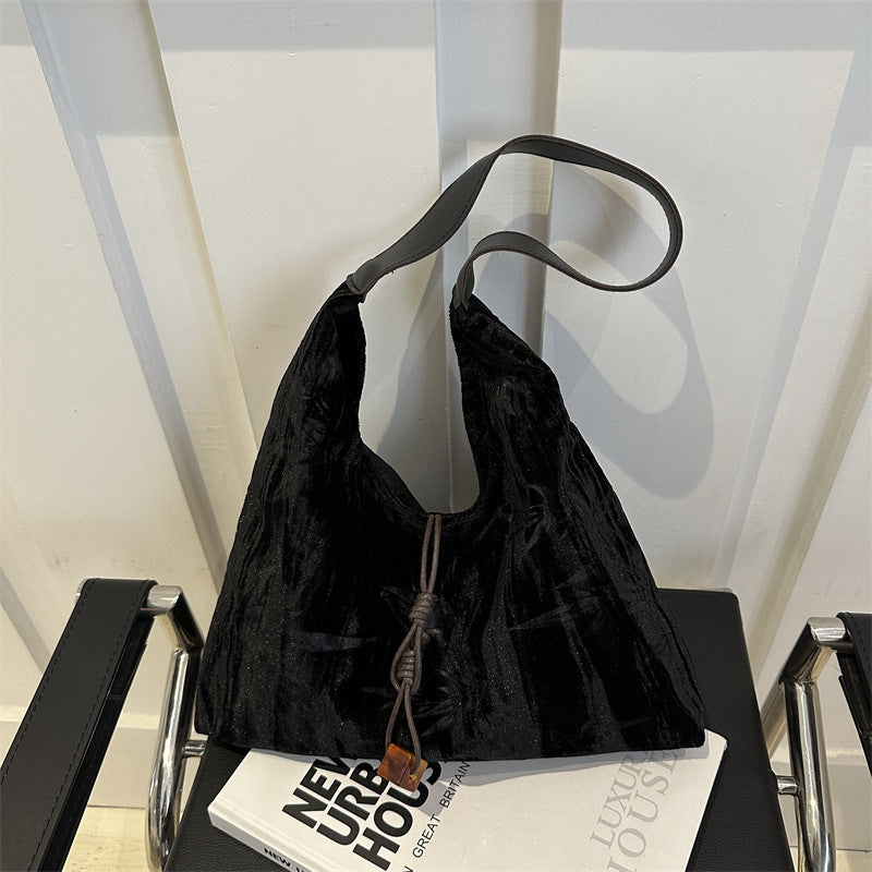 Versatile Velvet Shoulder Bag Kalsten