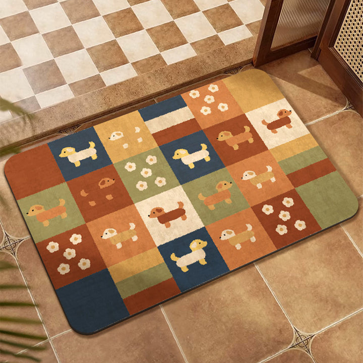 Colorful Patchwork Design Floor Mat Kalsten