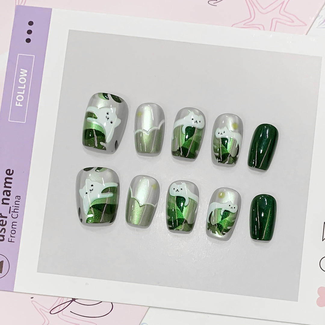 Creative Nail Art Set with Botanical Designs Kalsten