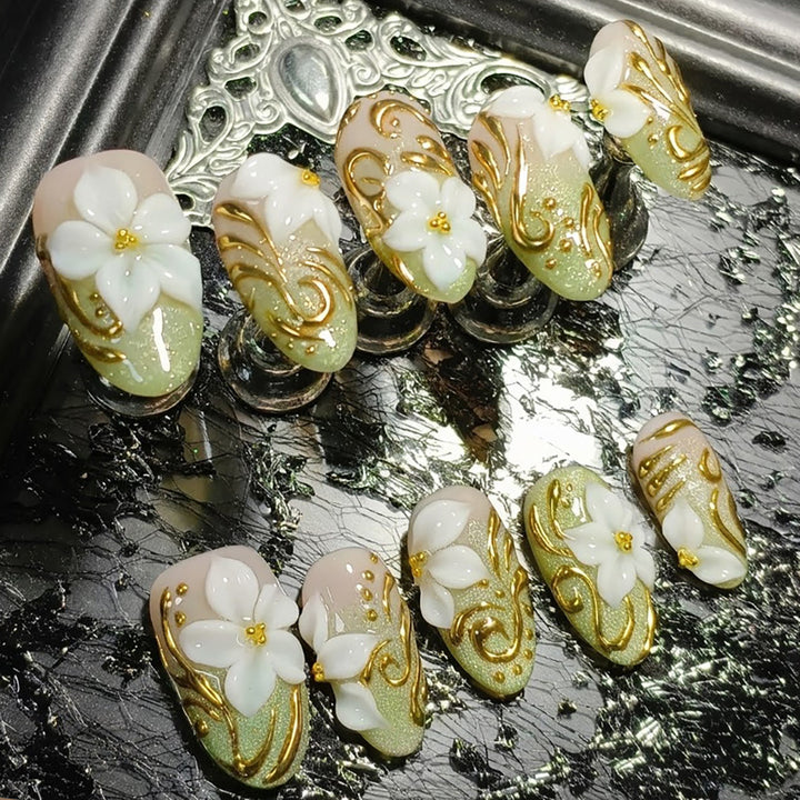 Floral Acrylic Nail Art Set
