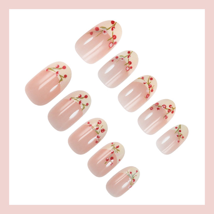Artificial nail set with delicate rose accents Kalsten