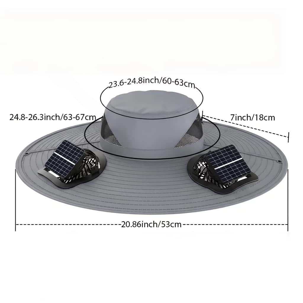 UV-Protect-Sun Hat with removable face and neck protection, integrated solar fan and breathable mesh Kalsten