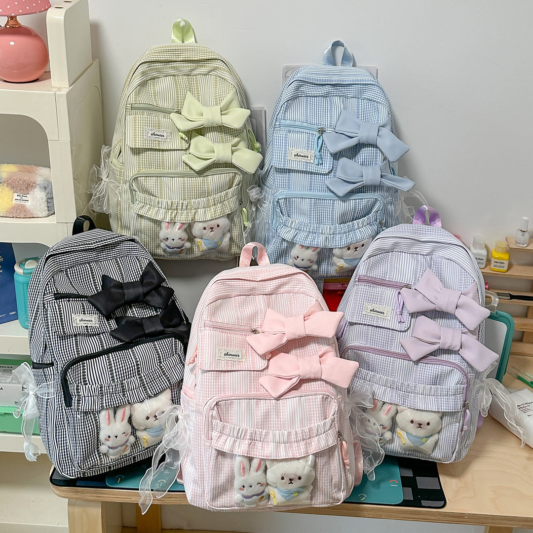 Decorative Bow-Embellished School Backpack Kalsten