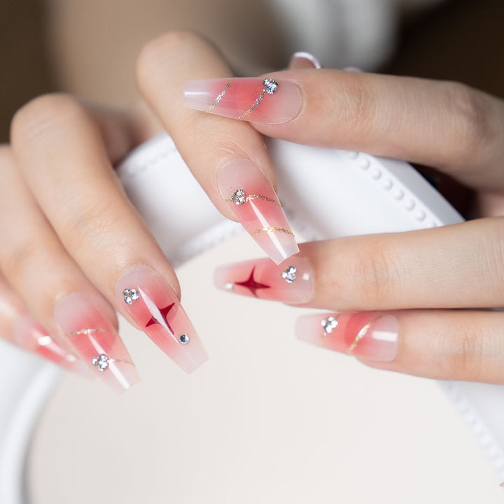 Decorative Long-Stiletto Press-On Nail Art