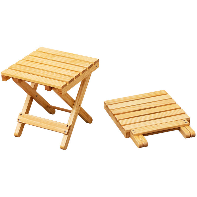 Folding Stool Made of Natural Wood with Ergonomic Design Kalsten