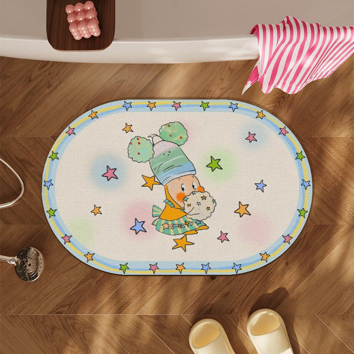 Cartoon-Themed Bath Mat for Bathroom