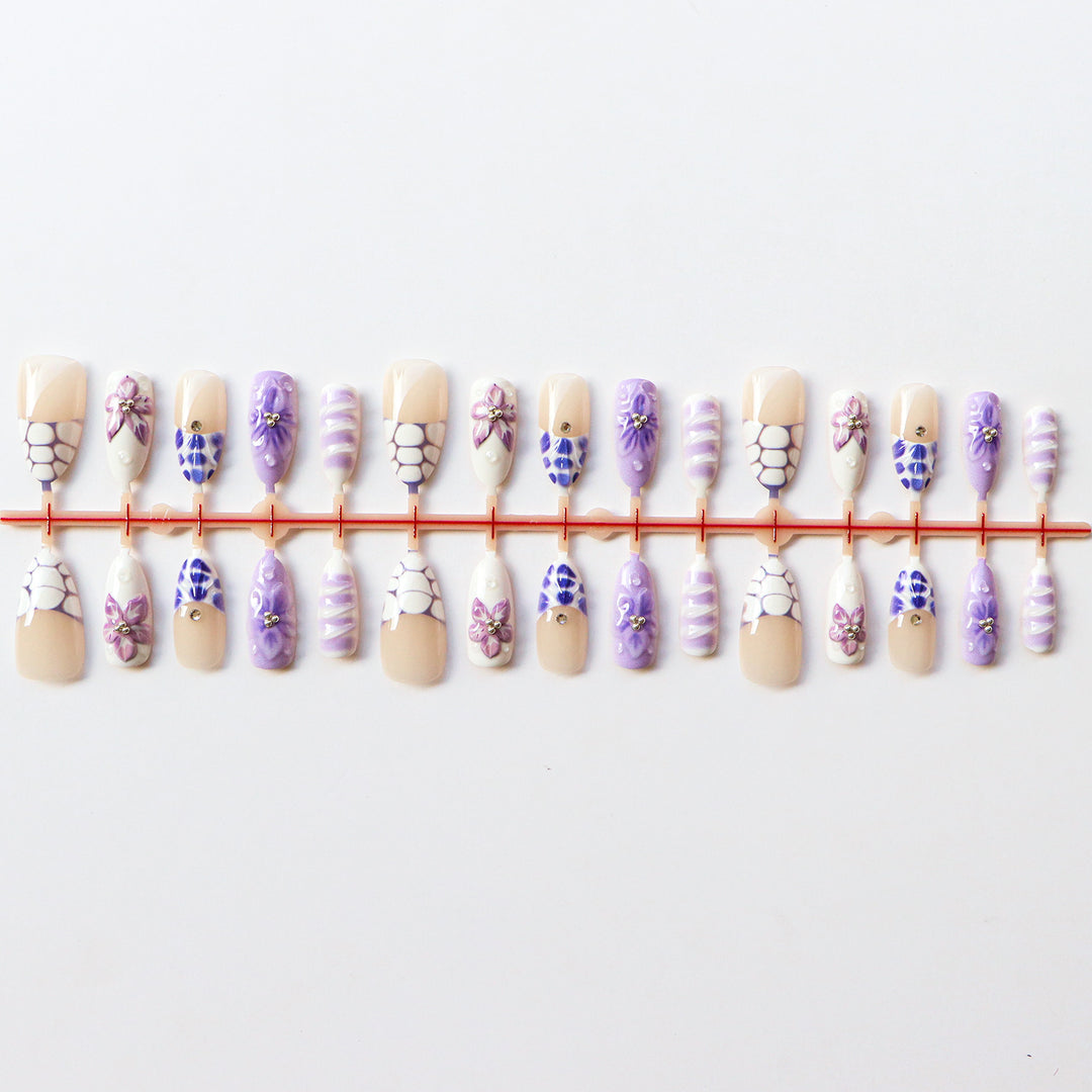 Artistic Floral Press-On Nail Collection  1791724334