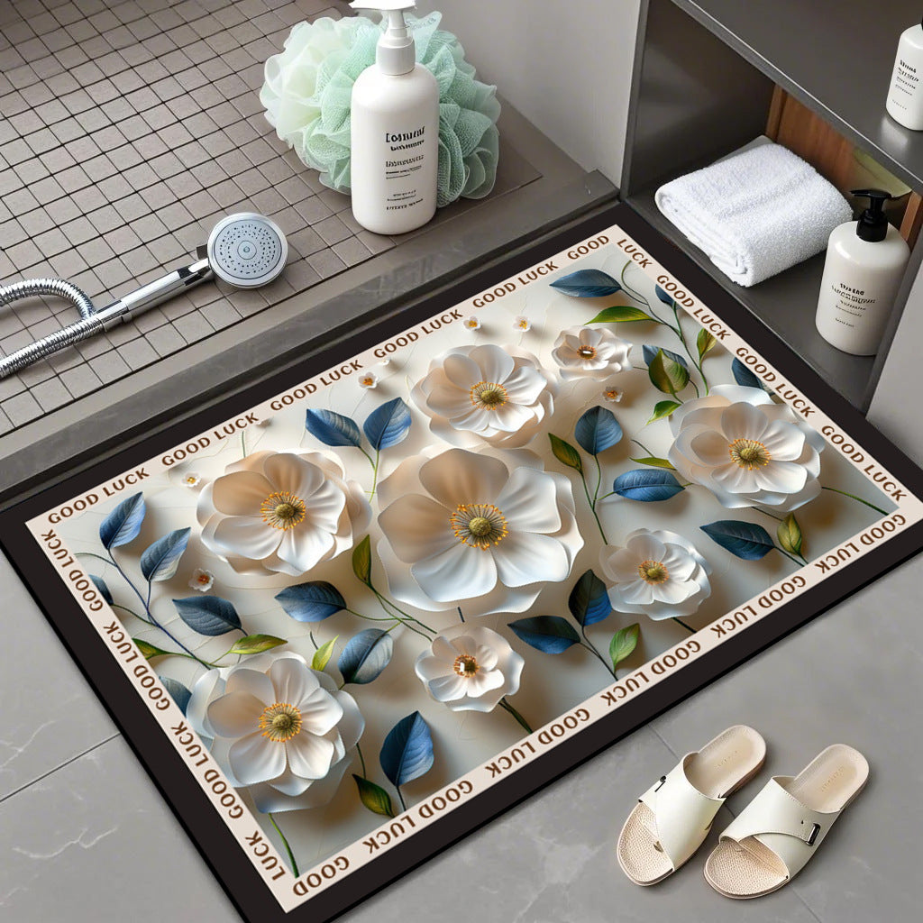 Floral Patterned Bath Mat Kalsten