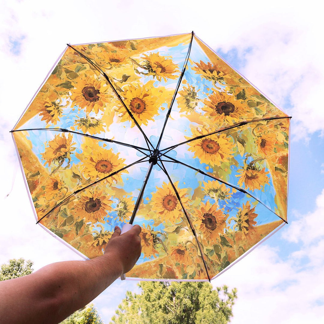 Women's collapsible umbrella with playful sunflower design Kalsten
