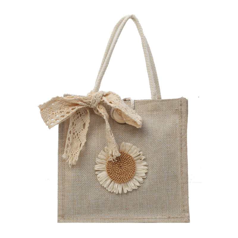Elegant Floral Accent Handcrafted Tote