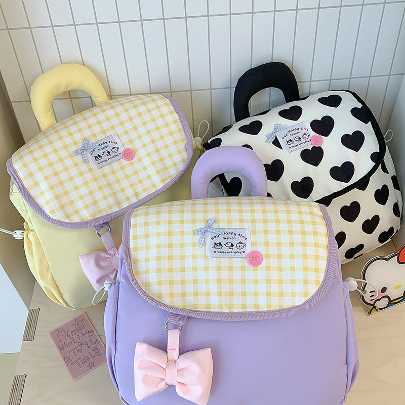 Cute Heart-Print Mini Backpack Kalsten