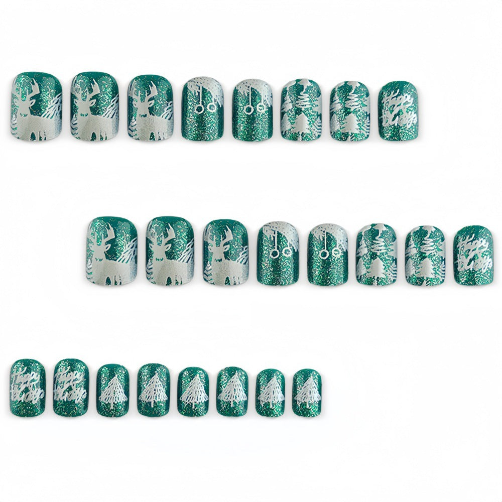 Artificial nails with festive winter motifs Kalsten