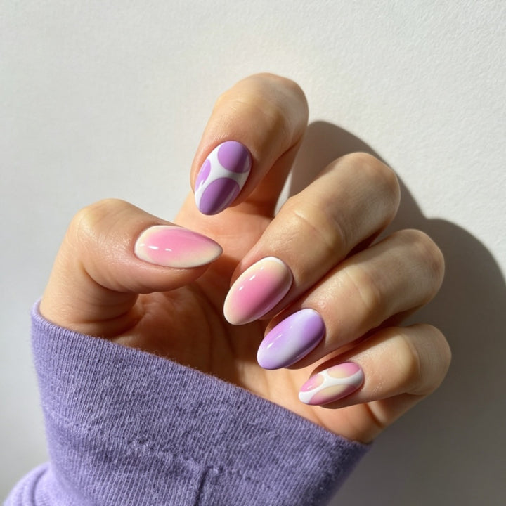 Artificial nails with floral gradient Kalsten