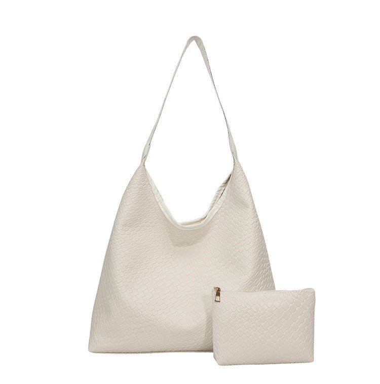 Sleek Textured Leather Hobo Handbag Kalsten