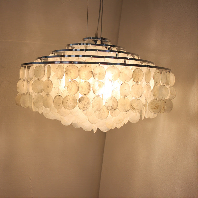 Modern Capiz Shell Pendant Light