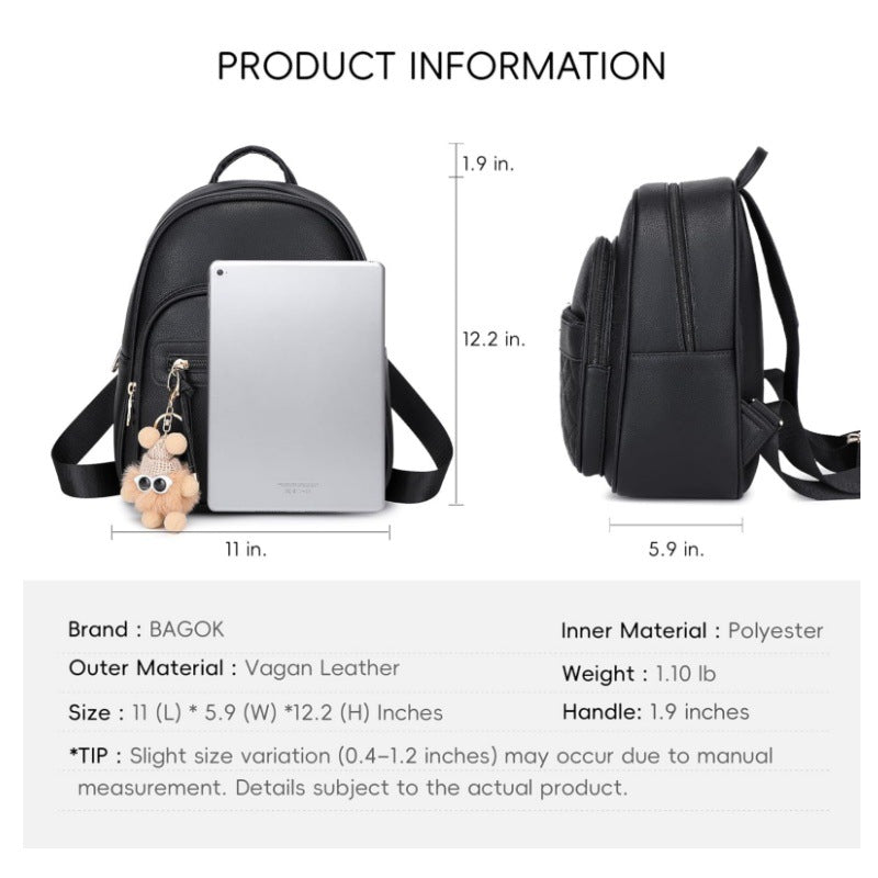 Stylish mini backpack with detachable keychain Kalsten