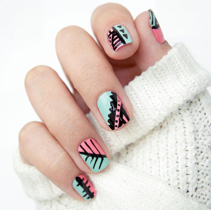 Artistic Geometric Nail Art