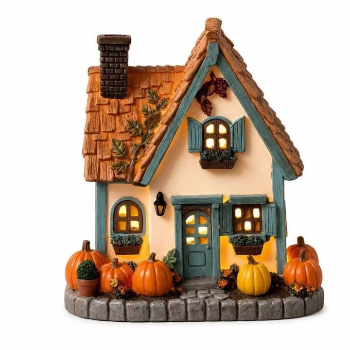Decorative Autumn-Themed House Figurine Kalsten