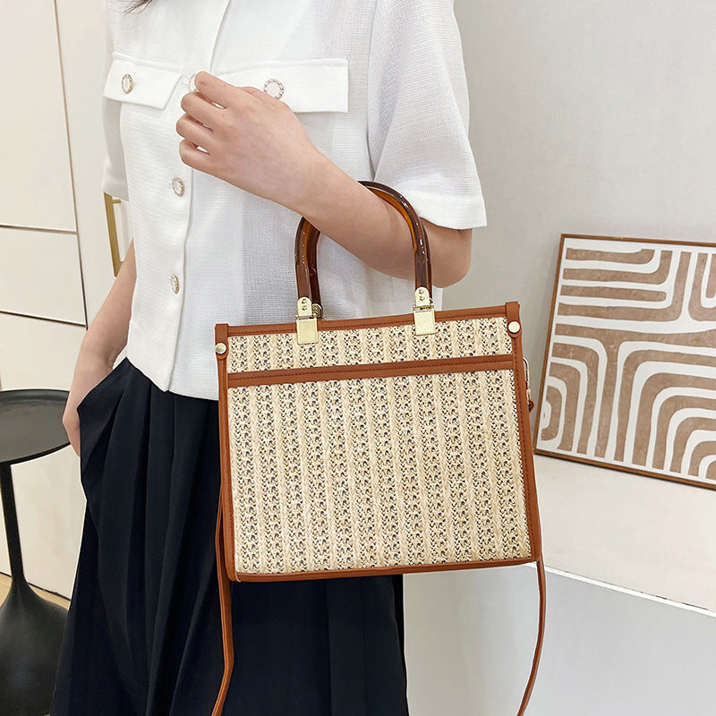 Elegant Woven Handheld Tote