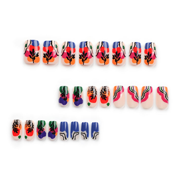 Artistic nail design with colorful accents Kalsten
