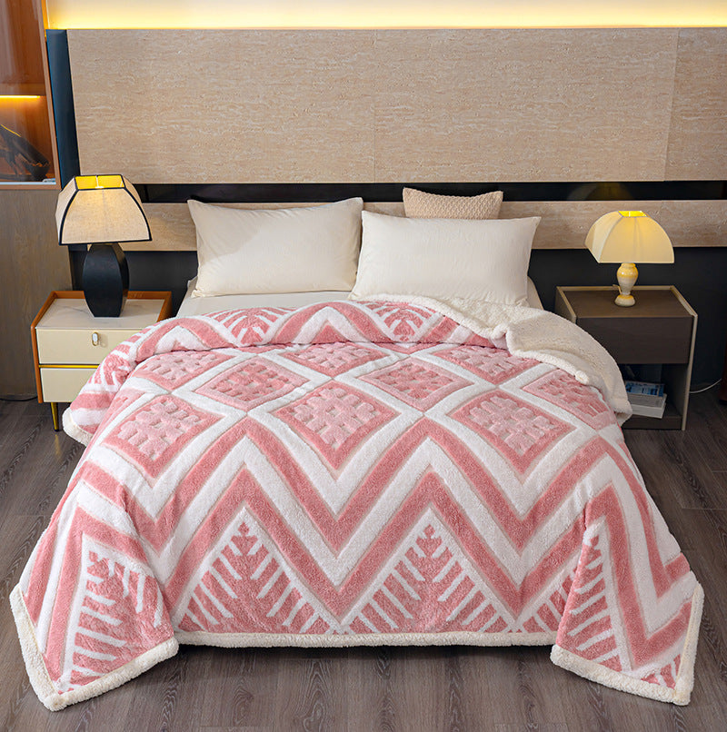 Geometric Patterned Fleece Blanket