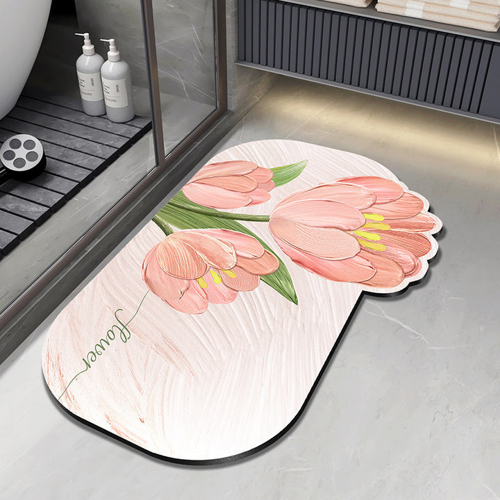 Floral Shaped Bath Mat Kalsten