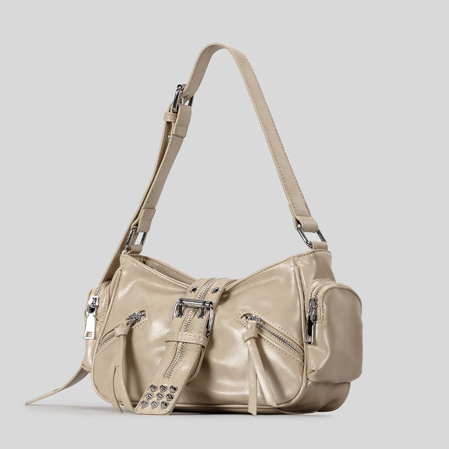 Multi-Pocket Shoulder Handbag