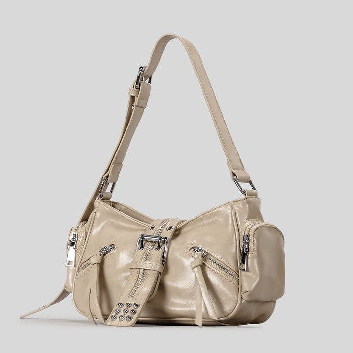 Multi-Pocket Shoulder Handbag