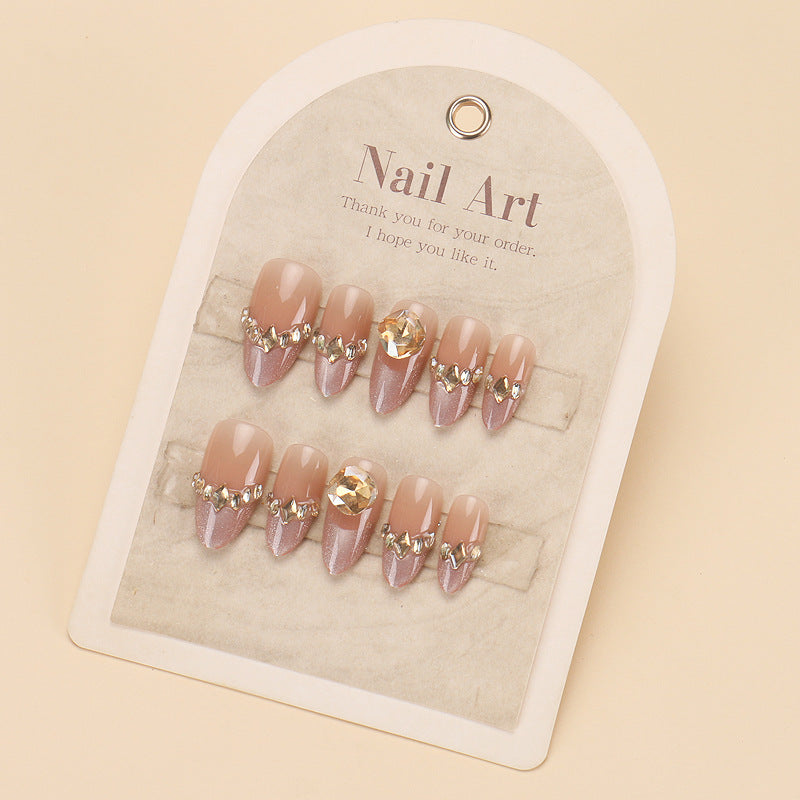 Glamorous Stiletto Press-On Nail Art Set with Rhinestone Accents Kalsten