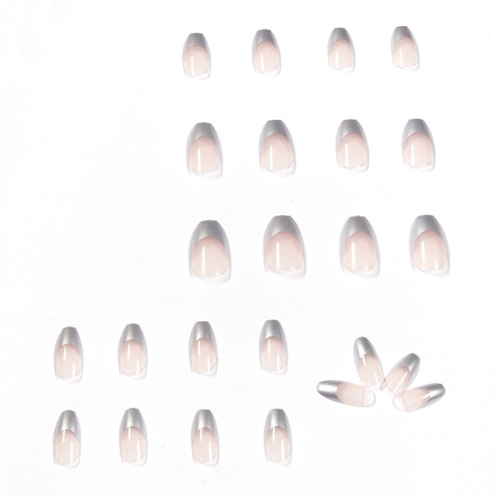 Artificial stiletto nails with glitter accents and elegant French tip Kalsten