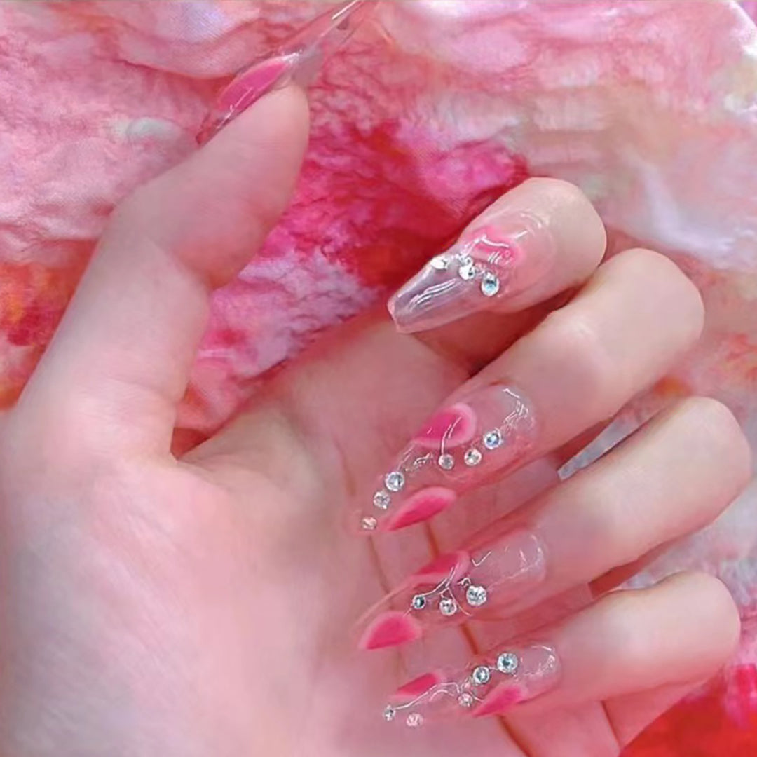 Elegant Stiletto Press-On Nails with Gem Accents Kalsten