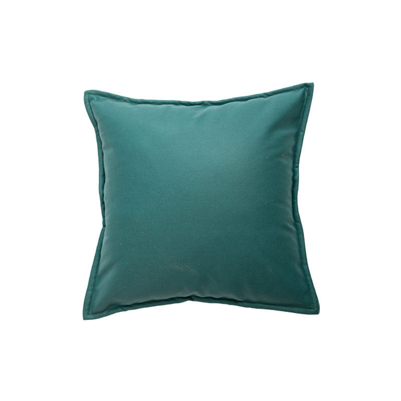 Square Piped-Edge Velvet-Look Decorative Throw Pillow with Removable Zip Cover and Plush Insert