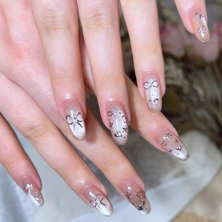 Decorative Floral Press-On Nail Set